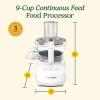 imageCuisinart 9Cup Continuous Feed Food Processor with Fine and Medium Reversible Shredding and Slicing Disc Universal Blade ContinuousFeed Attachment and InBowl Storage GrayWhite