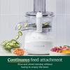 imageCuisinart 9Cup Continuous Feed Food Processor with Fine and Medium Reversible Shredding and Slicing Disc Universal Blade ContinuousFeed Attachment and InBowl Storage GrayWhite