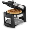 imageCuisinart WAFF30 Round Flip Belgian Waffle Maker BlackSilver 1 inch thickNew BlackStainless