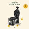 imageCuisinart WAFF30 Round Flip Belgian Waffle Maker BlackSilver 1 inch thickNew BlackStainless