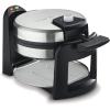 imageCuisinart WAFF30 Round Flip Belgian Waffle Maker BlackSilver 1 inch thickNew BlackStainless