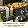 imageCuisinart 28 Outdoor Griddle with Hood  Stainless Steel Dual Burner 30000 BTU Gas Griddle Wheels 504 Sq In Cooking Surface with 2 Side Tables for Storage Perfect for BBQs Backyard and Patio28 Griddle with Hood