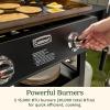 imageCuisinart 28 Outdoor Griddle with Hood  Stainless Steel Dual Burner 30000 BTU Gas Griddle Wheels 504 Sq In Cooking Surface with 2 Side Tables for Storage Perfect for BBQs Backyard and Patio28 Griddle with Hood