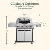 imageCuisinart Propel 4Burner 3in1 Gas Grill Stainless Steel Versatile Grill Griddle ampamp Pizza Oven with Pizza Stone Convertible to Natural Gas Side Burner ampamp Integrated Storage Perfect for BBQs