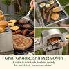 imageCuisinart Propel 4Burner 3in1 Gas Grill Stainless Steel Versatile Grill Griddle ampamp Pizza Oven with Pizza Stone Convertible to Natural Gas Side Burner ampamp Integrated Storage Perfect for BBQs