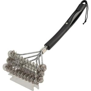 imageCuisinart Triple Coil Brush 17 Stainless Steel Grill Brush with Wide Scraper for All Grates Bristle Free Grilling Accessory for Worry Free Cleaning Perfect for BBQs Cookout ampamp Tailgate Cleaning