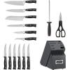 imageCuisinart 15Piece Knife Set with Block High Carbon Stainless Steel Forged Triple Rivet White C77WTR15PBlackBlack