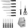 imageCuisinart 15Piece Knife Set with Block High Carbon Stainless Steel Forged Triple Rivet White C77WTR15PBlackGray