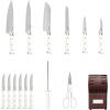 imageCuisinart 15Piece Knife Set with Block High Carbon Stainless Steel Forged Triple Rivet White C77WTR15PCherryWhite