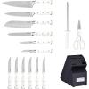 imageCuisinart 15Piece Knife Set with Block High Carbon Stainless Steel Forged Triple Rivet White C77WTR15PNavyWhite