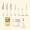 imageCuisinart 15Piece Knife Set with Block High Carbon Stainless Steel Forged Triple Rivet White C77WTR15PWhite
