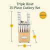 imageCuisinart 15Piece Knife Set with Block High Carbon Stainless Steel Forged Triple Rivet White C77WTR15PWhite
