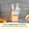imageCuisinart 15Piece Knife Set with Block High Carbon Stainless Steel Forged Triple Rivet White C77WTR15PWhite