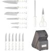 imageCuisinart 15Piece Knife Set with Block High Carbon Stainless Steel Forged Triple Rivet White C77WTR15PWhite Charcoal Grey