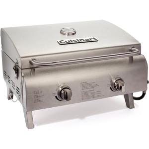 imageCuisinart Chefs Style Tabletop Portable Propane Gas Grill with Dual Burners 20000 BTUs Total Small Grill for Camping ampamp Tailgates Barbecue Grill Stainless SteelProfessional Gas Grill  TwoBurner  Stainless Steel