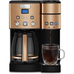 imageCuisinart SS15W Maker Coffee Center 12Cup Coffeemaker and SingleServe Brewer White Stainless SteelCopper