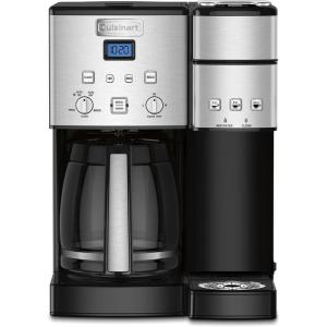 imageCuisinart SS15W Maker Coffee Center 12Cup Coffeemaker and SingleServe Brewer White Stainless SteelStainless Steel Black