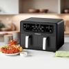 imageCuisinart Dual Basket Air Fryer Two Baskets Totals 11 QT 4 Function Air Fryer to Air Fry Roast Bake ampamp Keep Warm Features Sync Finish ampamp Settings Toss Reminder Automatic Warm Mode ampamp AutoPause