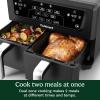imageCuisinart Dual Basket Air Fryer Two Baskets Totals 11 QT 4 Function Air Fryer to Air Fry Roast Bake ampamp Keep Warm Features Sync Finish ampamp Settings Toss Reminder Automatic Warm Mode ampamp AutoPause