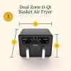 imageCuisinart Dual Basket Air Fryer Two Baskets Totals 11 QT 4 Function Air Fryer to Air Fry Roast Bake ampamp Keep Warm Features Sync Finish ampamp Settings Toss Reminder Automatic Warm Mode ampamp AutoPause