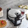 imageCuisinart Round Flip Belgian Waffle Maker BlackSilver 1 inch thick WAFF30NASPFAS Free Nonstick