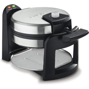 imageCuisinart Round Flip Belgian Waffle Maker BlackSilver 1 inch thick WAFF30NASPFAS Free Nonstick