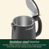 imageCuisinart Soho 1Liter Double Wall Electric Hot Water Kettle Tea Kettle with Stainless Steel Interior One Touch Operation to Boil Water for Tea Hot Cocoa or Instant Oatmeal CK10BK BlackBlack