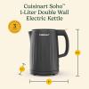 imageCuisinart Soho 1Liter Double Wall Electric Hot Water Kettle Tea Kettle with Stainless Steel Interior One Touch Operation to Boil Water for Tea Hot Cocoa or Instant Oatmeal CK10BK BlackBlack