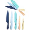 imageCuisinart C5510PWM Ceramic Coated Knife Set with Blade Guard Sheaths 10 Piece Set in Faux MarbleDark Pastels