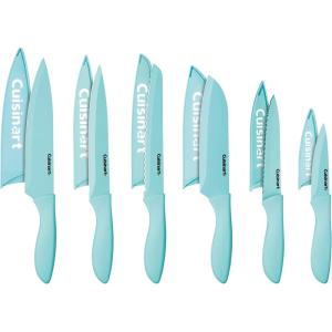 imageCuisinart 12Piece Kitchen Knife Set Advantage Color Collection with Blade Guards Multicolored C5512PCER1Aqua