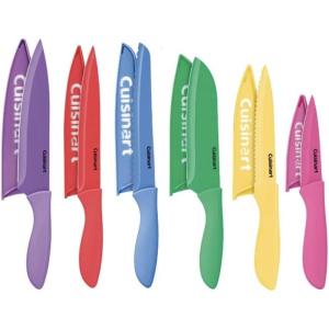 imageCuisinart 12Piece Kitchen Knife Set Advantage Color Collection with Blade Guards Multicolored C5512PCER1Multi Brights