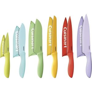 imageCuisinart 12Piece Kitchen Knife Set Advantage Color Collection with Blade Guards Multicolored C5512PCER1Multicolor