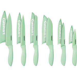 imageCuisinart 12Piece Kitchen Knife Set Advantage Color Collection with Blade Guards Multicolored C5512PCER1Pistachio