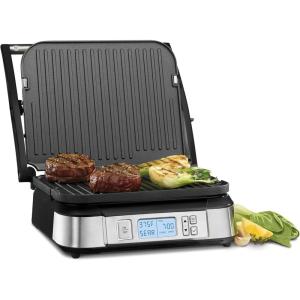 imageCuisinart Griddler Indoor Grill Panini Press Sandwich Maker ampamp More 5in1 Grilling DishwasherSafe Nonstick Cooking Plates GR4NNAS Stainless SteelSmokeless Griddler
