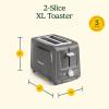 imageCuisinart 2Slice XL Slot Plastic Toaster Stainless Steel CPT1200