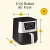 imageCuisinart Air Fryer Large 6Quart Basket with 4 Cooking Functions to Air Fry Bake Roast and Keep Warm 3 Presets PFASFree DishwasherSafe Parts AIR180 Black ampamp Stainless Steel