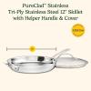 image:imageCuisinart PureClad PureClad TriplePly 12 Stainless Steel Skillet with Helper Handle and Cover PCT2230HC12 Inch Skillet