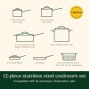 image:imageCuisinart PureClad Triple Ply Stainless Steel 55 Qt Saute Pan wCover12Piece Set