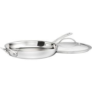 image:imageCuisinart PureClad Triple Ply Stainless Steel 55 Qt Saute Pan wCover12 Inch Skillet