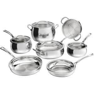 image:imageCuisinart PureClad Triple Ply Stainless Steel 55 Qt Saute Pan wCover12Piece Set