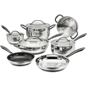 image:imageCuisinart RADIANT PRO 11Piece Stainless with Brushed Titanium Finish Cookware Set