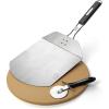 image:imageCuisinart 3 Piece Pizza Grilling Pack 13 Round Pizza Stone for Grill with Cutter and Foldable Stainless Steel Peel Complete Set to Build Your Own Pizzas at Home
