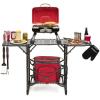 image:imageCuisinart Take Along Grill Stand Lightweight Portable Folding Table with Side Tables Cup Holders Tool Hooks and Storage Shelf Collapsible Table No Assembly Required for BBQs and Camping