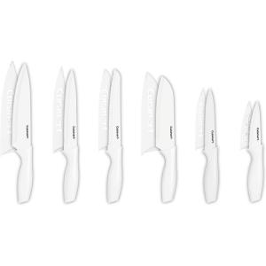 image:imageCuisinart Knife Set 12pc Ceramic Coated Knife Set with 6 Blades amp 6 Blade Guards Lightweight Stainless Steel Durable amp Dishwasher Safe Soft BlackWhite