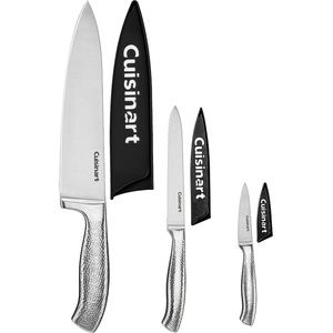 image:imageCuisinart Classic Forged Knife Set  HighCarbon Hammered Stainless Steel Blades Sheath Guards Ultra Sharp Edge ExtraWide Bolster for Stability 4Piece Set 7 Santoku 5 Santoku6Piece 8 Chef  55 Utility  35 Paring