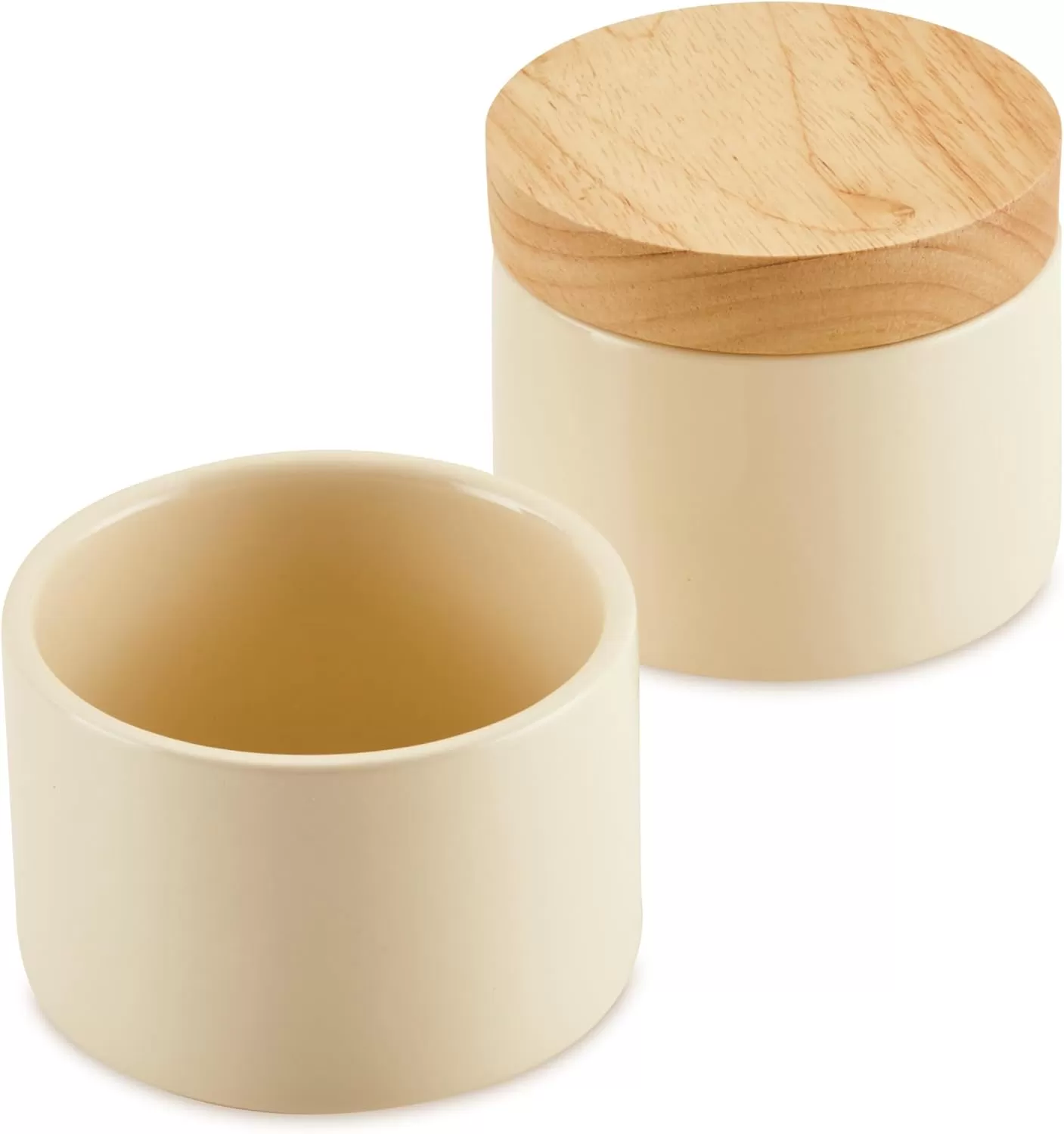 imageRachael Ray Ceramics Stacking SpiceSeasoning Box Set with Lid 2 Piece Light GrayAlmond