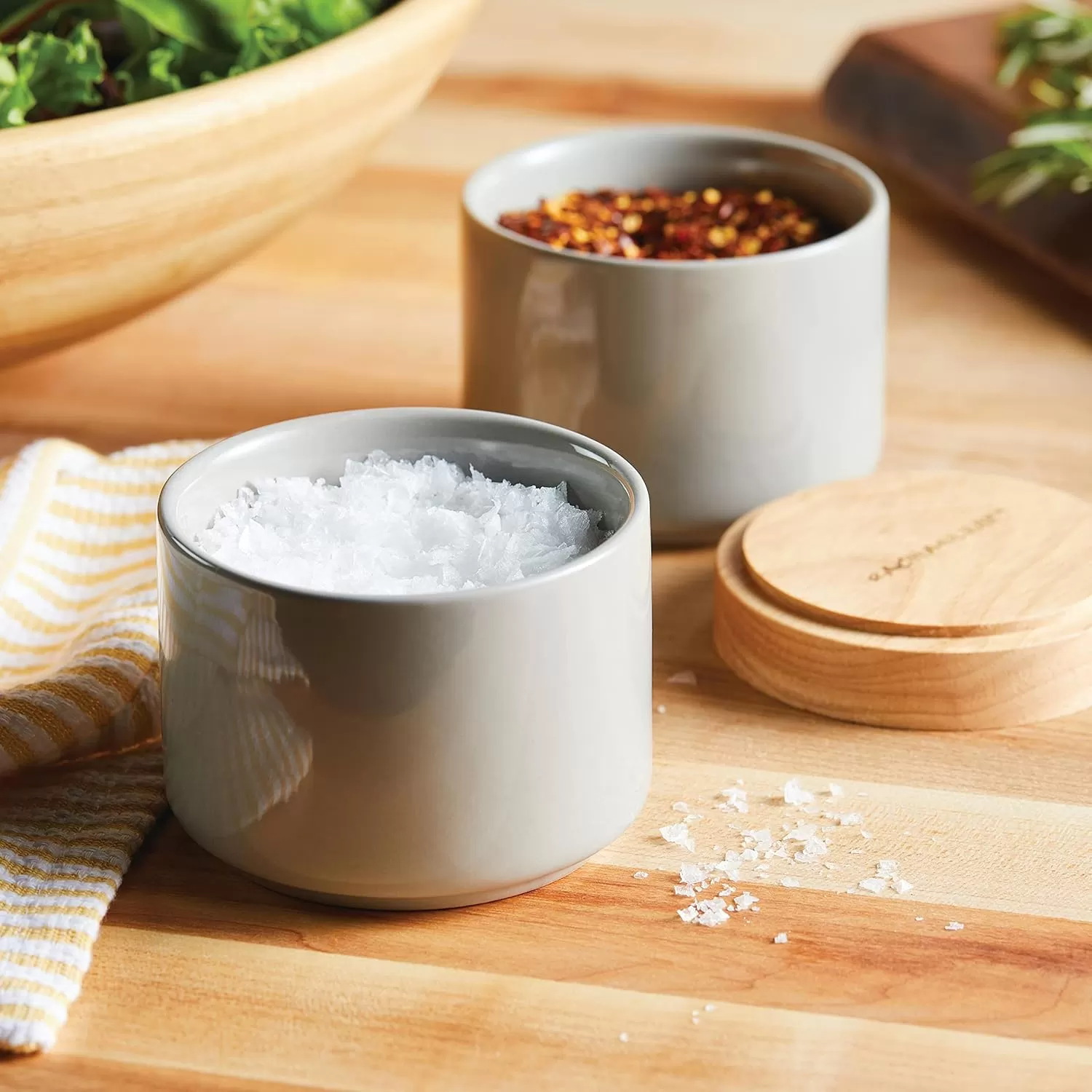 imageRachael Ray Ceramics Stacking SpiceSeasoning Box Set with Lid 2 Piece Light GrayLight Gray