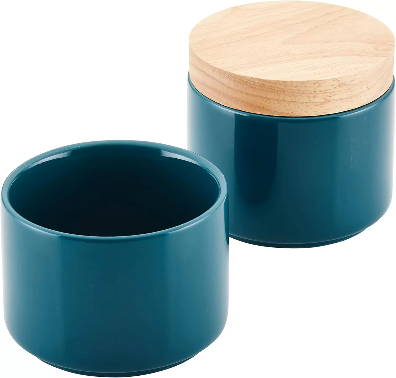 imageRachael Ray Ceramics Stacking SpiceSeasoning Box Set with Lid 2 Piece Light GrayTeal