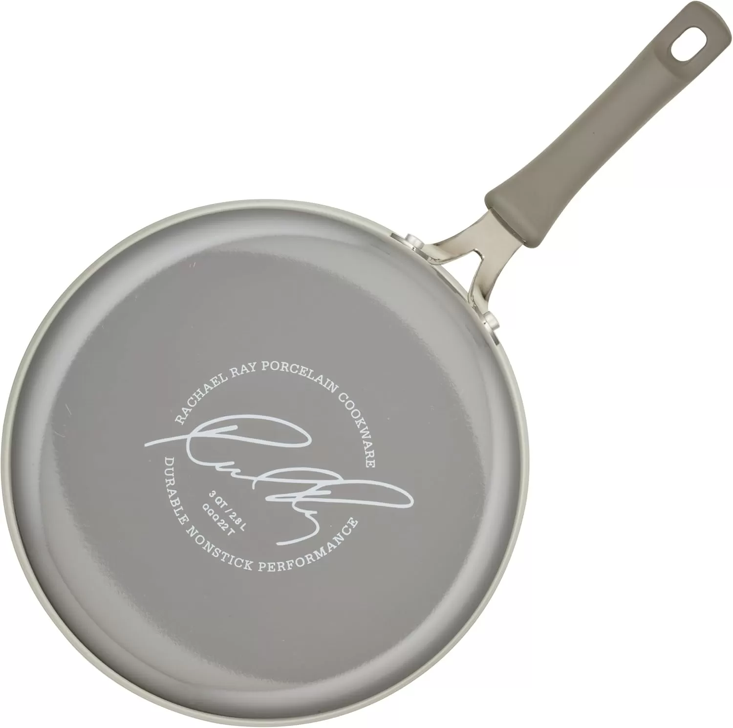 imageRachael Ray Cook  Create Nonstick Cookware Saute Pan with Lid 3 Quart  OrangeGray