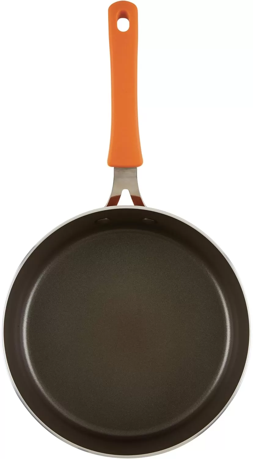 imageRachael Ray Cook  Create Nonstick Cookware Saute Pan with Lid 3 Quart  OrangeOrange